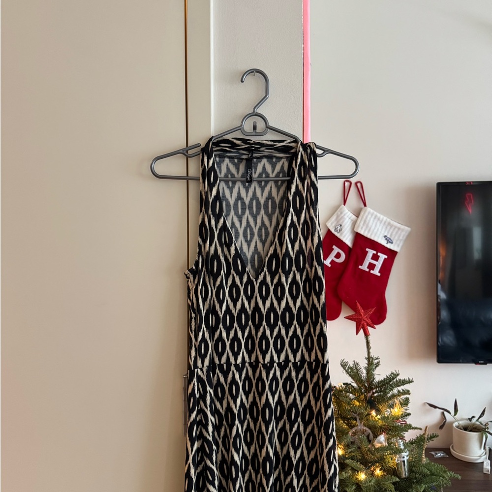 Black and Cream Patterned Dress